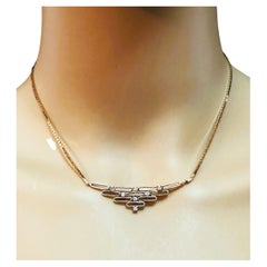 14k Italienisch MCM Gelbgold .25 ct Diamant-Halskette mit Schätzung