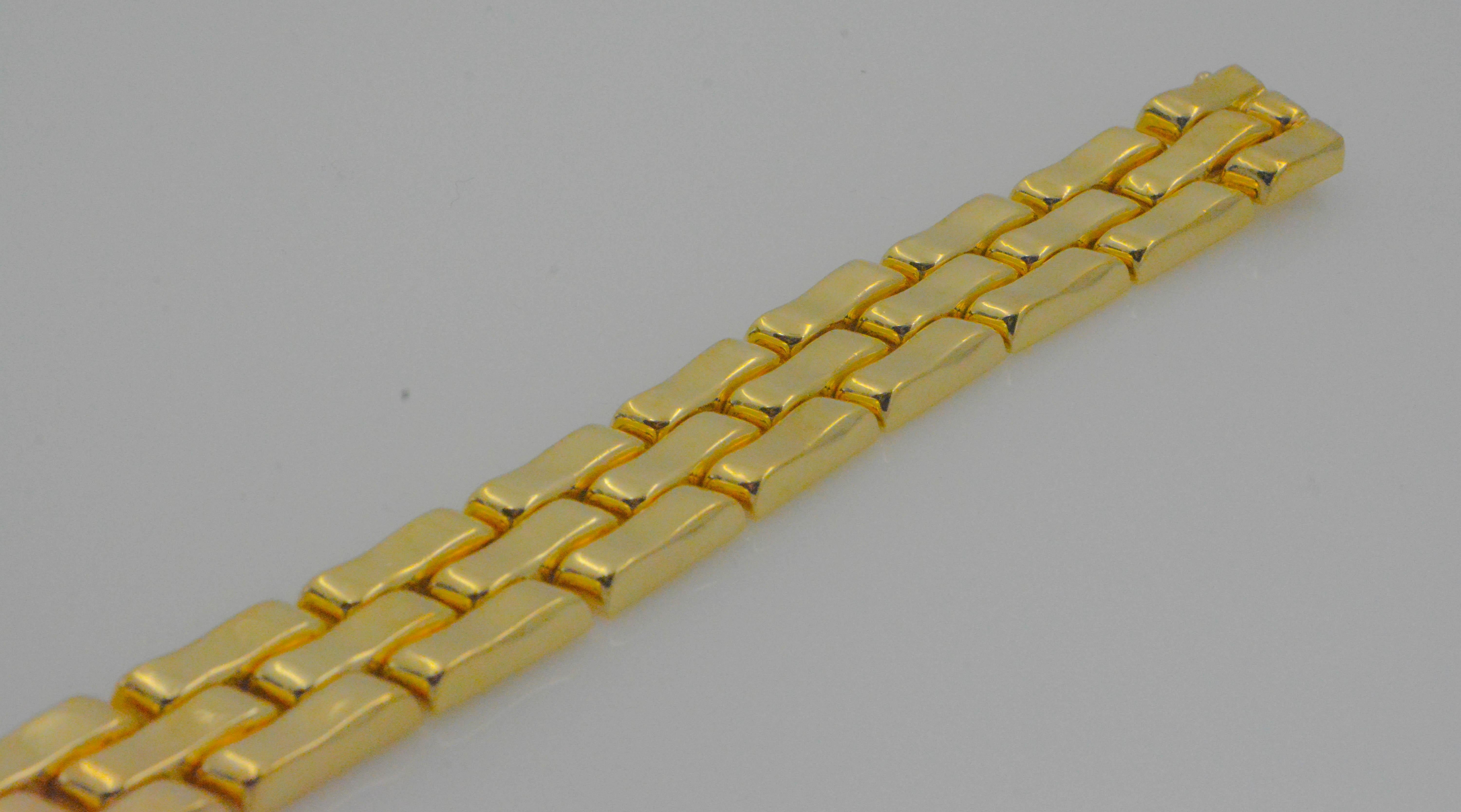 Modern 14K Italian Yellow Gold Link Bracelet