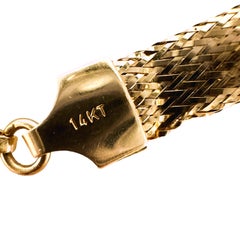 14k Italian Yellow Gold Omega Dome Mesh Necklace
