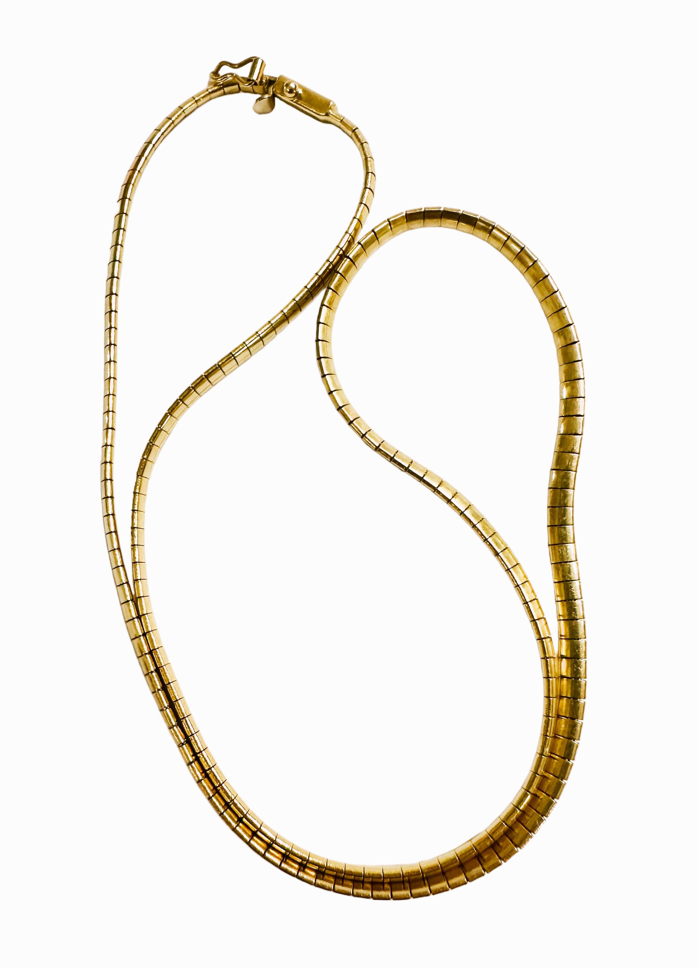 14k Aurafin Italian Yellow Gold Omega Necklace 2.5 mm 4