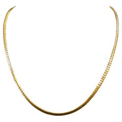 14k Aurafin Italian Yellow Gold Omega Necklace 2.5 mm