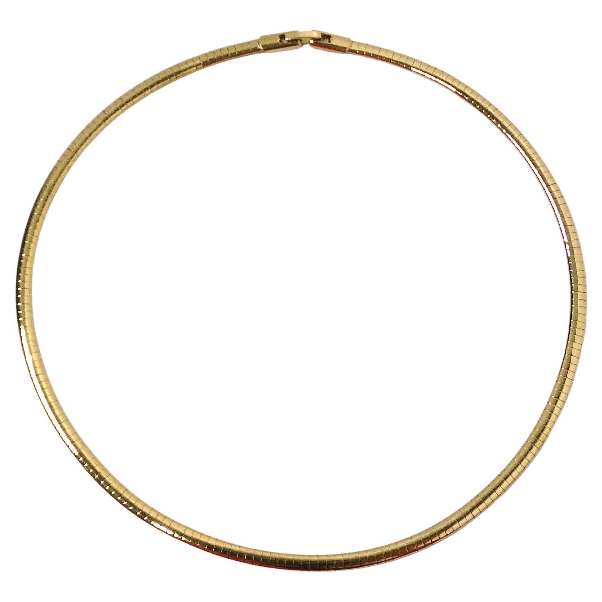 Collier Omega en or jaune italien 14k circa 1980