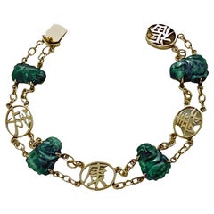 Bracelet Bouddha en jadéite 14 carats et jade 14 carats, vers 1940.
