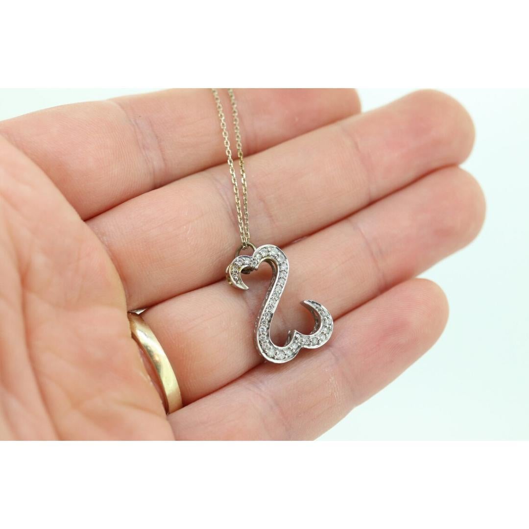14k Jane Seymour Open Heart Diamant-Anhänger und Halskette. 14k LARGE Double Heart im Zustand „Gut“ in Port Charlotte, FL