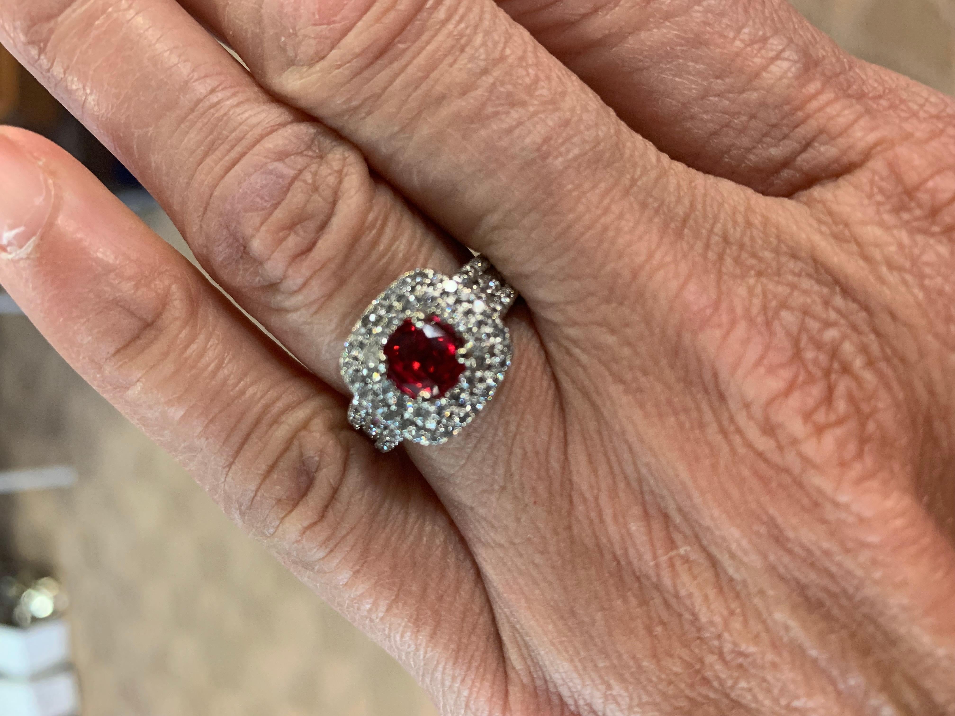 14K Jedi Red Spinel and Diamond Ring 1