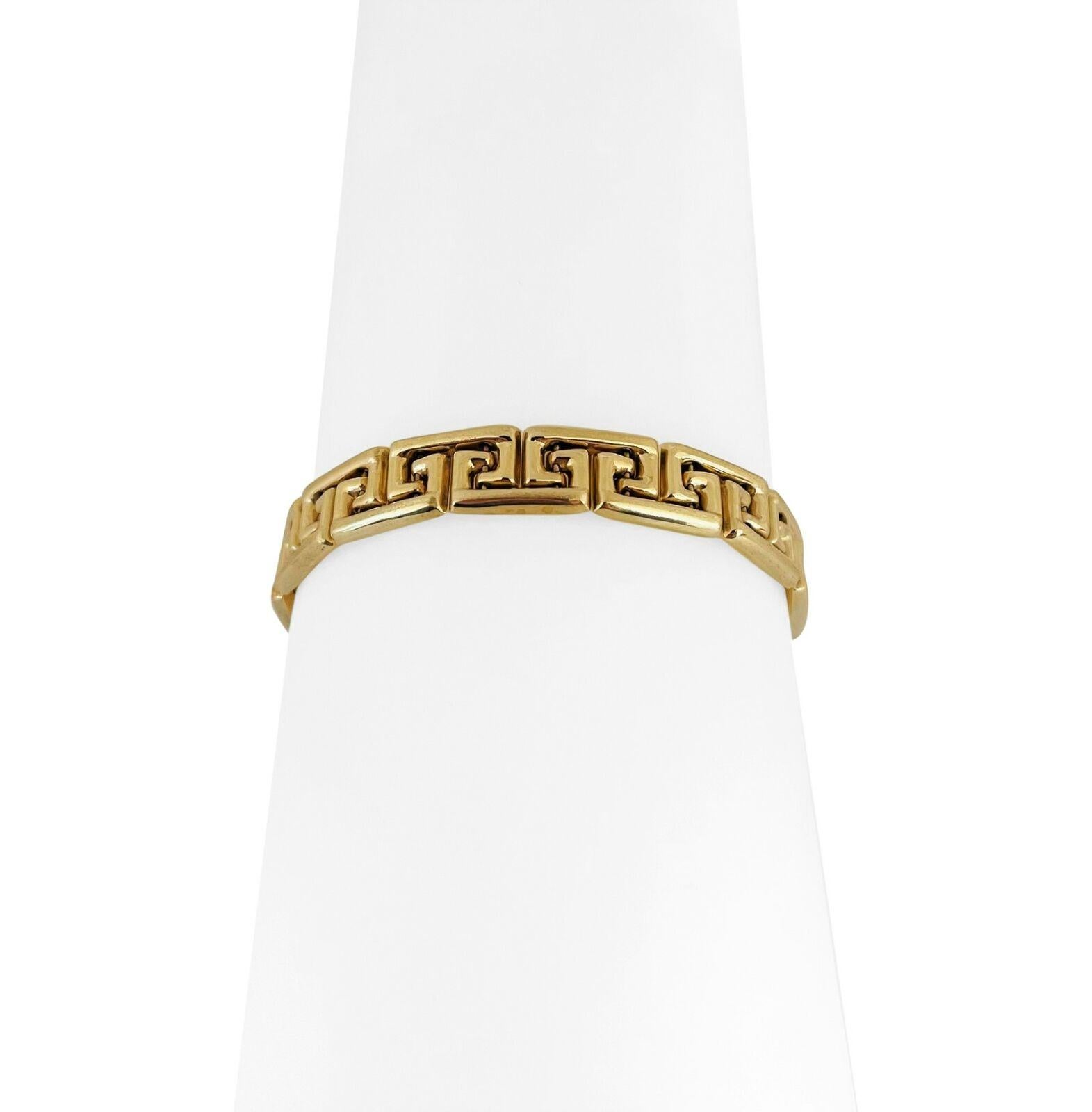14k Karat Yellow Gold Ladies Greek Key Link Bracelet 1
