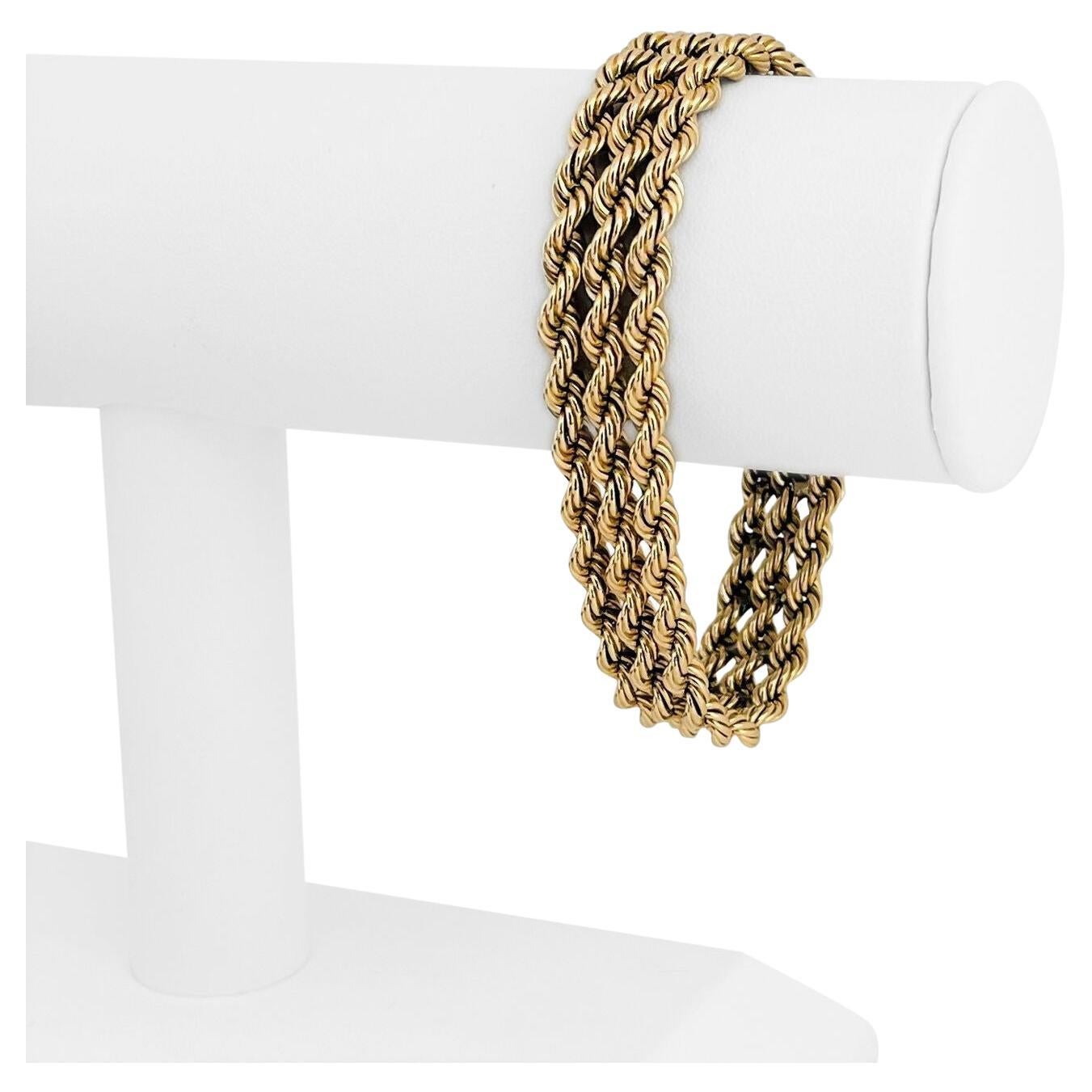 Handwoven 22 Karat Gold Triple Strand Bracelet For Sale at 1stDibs