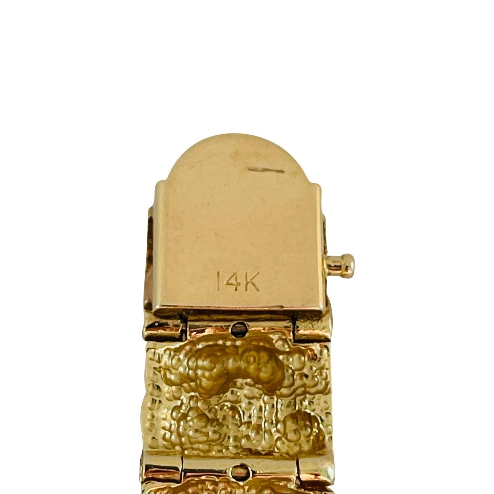Großes, schweres Herren-Gliederarmband aus 14 Karat Gelbgold mit Nugget-Muster 2