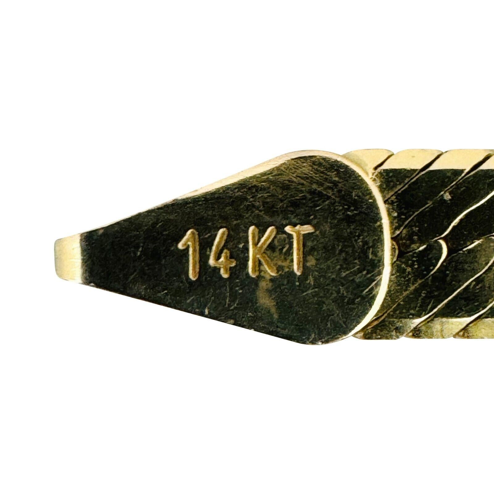 14k Karat Gelbgold massive Damen Fischgrät-Gliederhalskette Italien 7