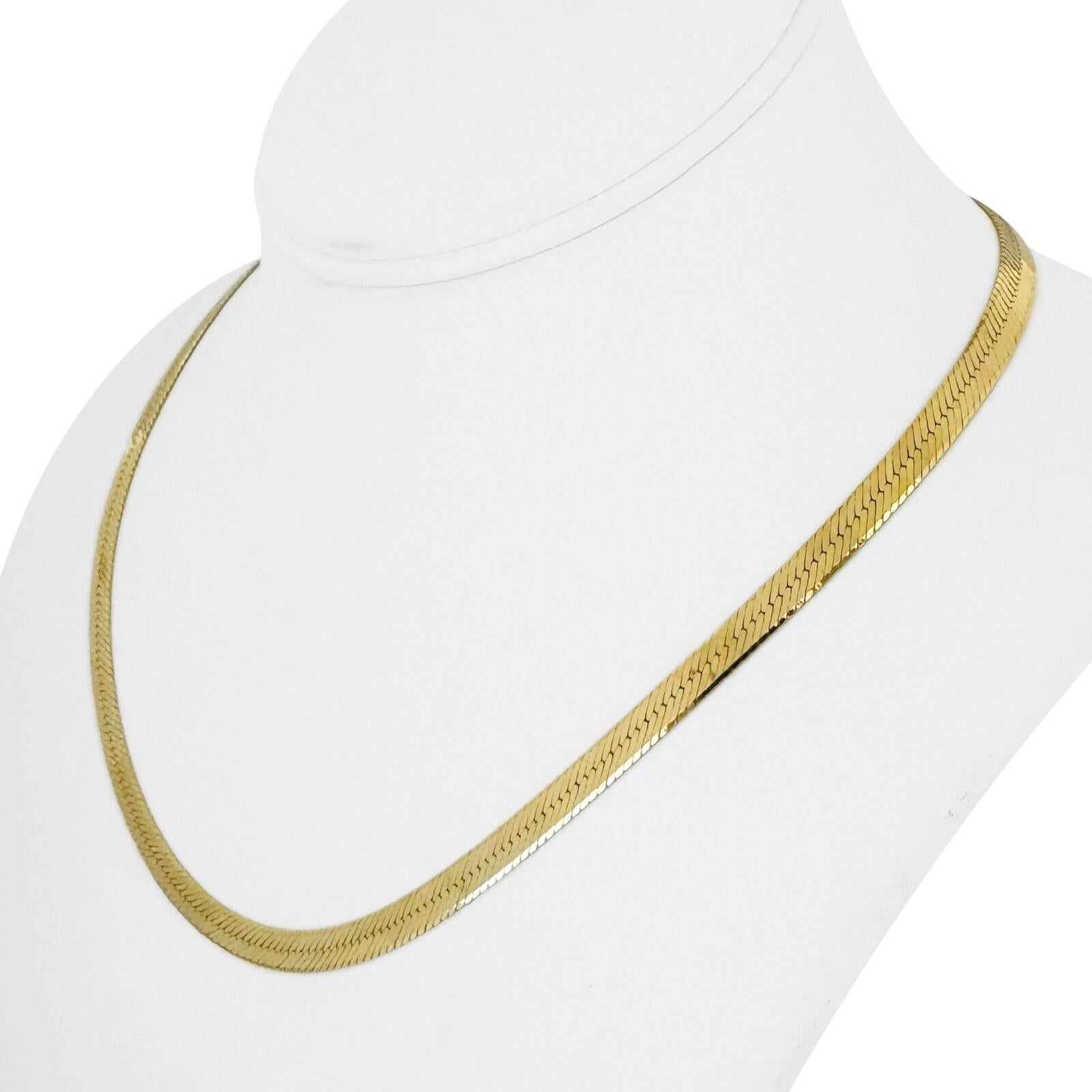 14k Gelbgold 16g solide Damen 5mm Fischgrätengliederkette Italien 18