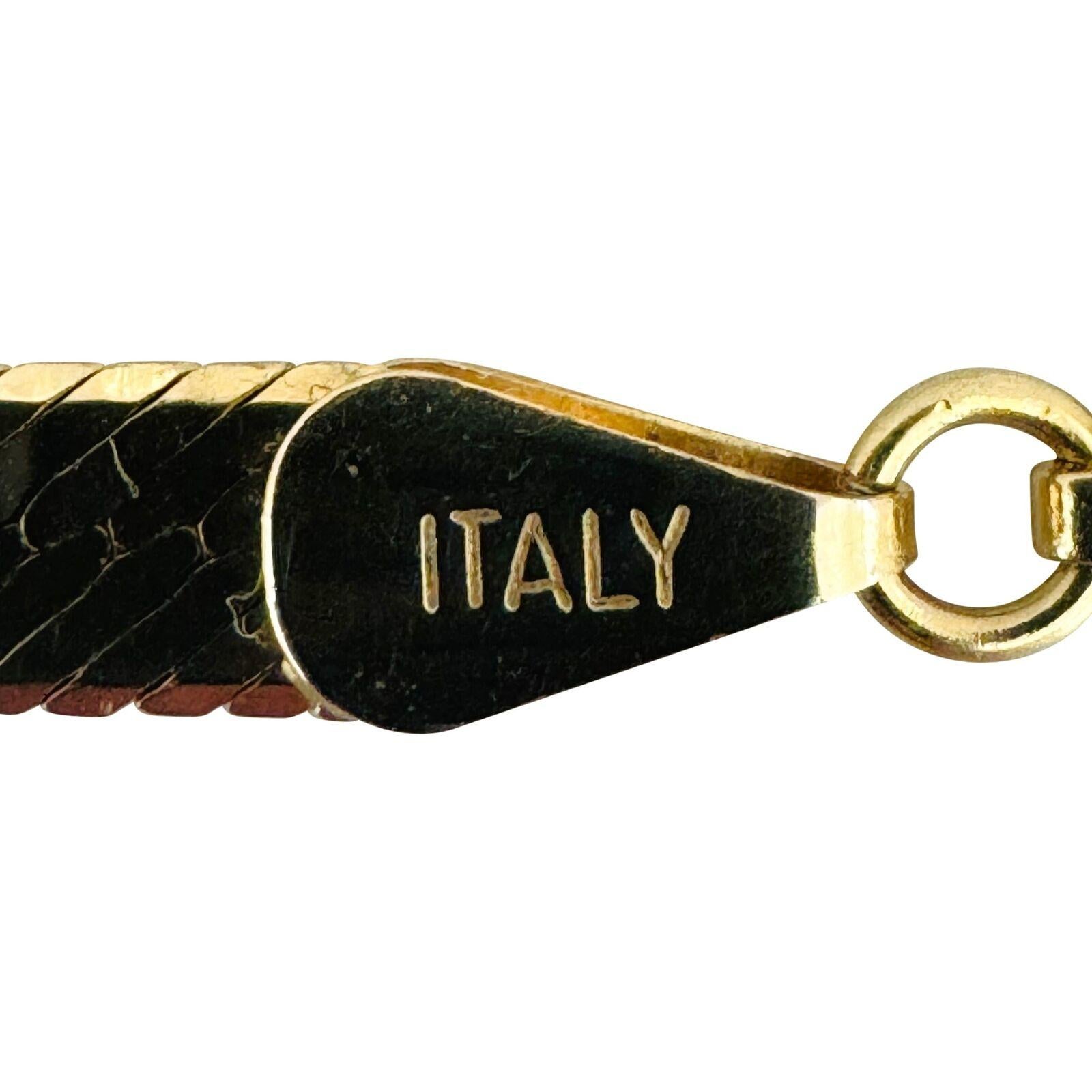 14k Karat Gelbgold massive Damen Fischgrät-Gliederhalskette Italien 5