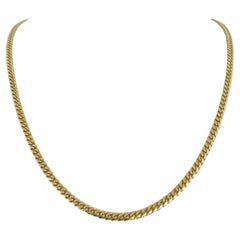 14k Karat Yellow Gold Solid Polished Cuban Link Chain Necklace