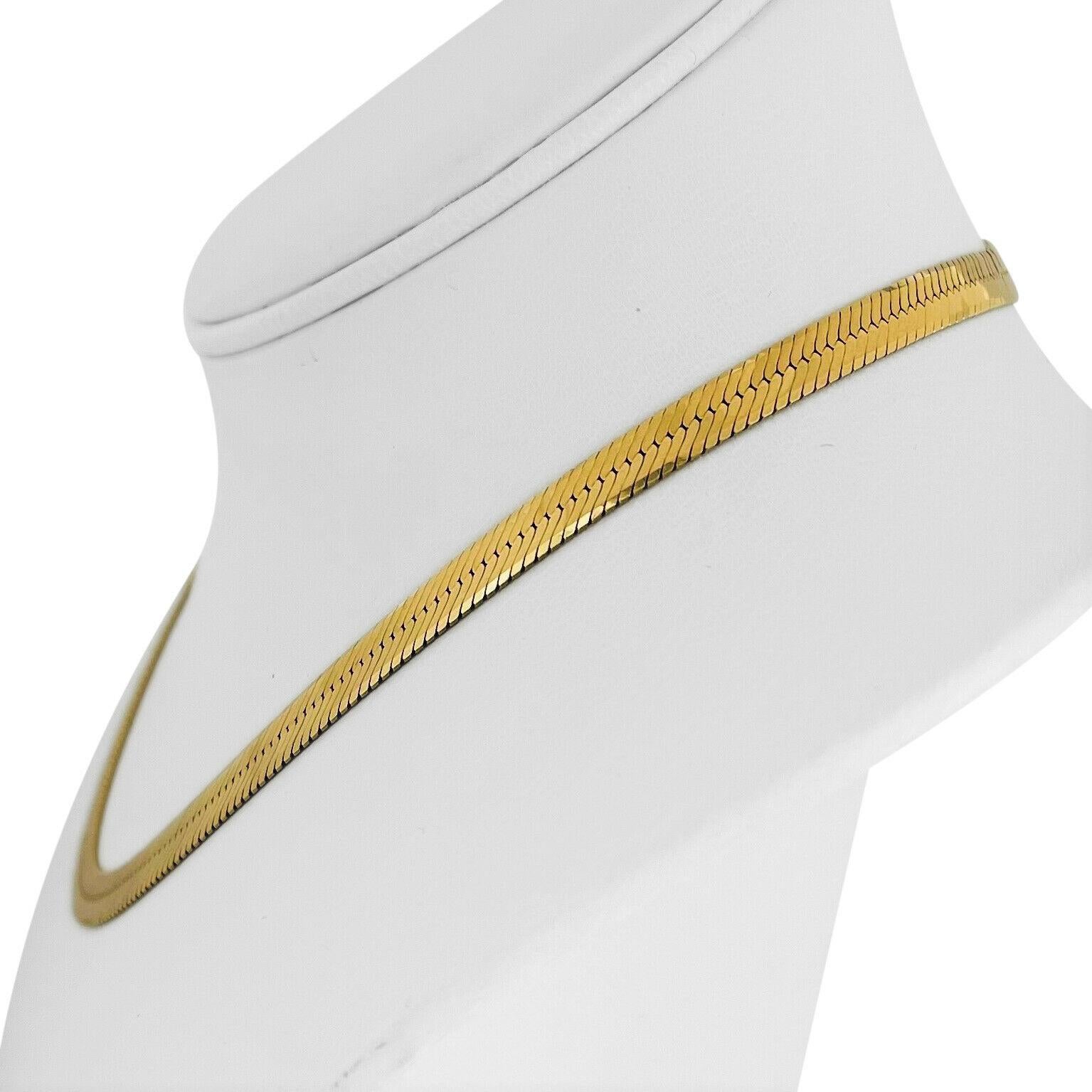 14k Gelbgold 21,7g solide dicke 6mm Fischgrätengliederkette Halskette Italien 16