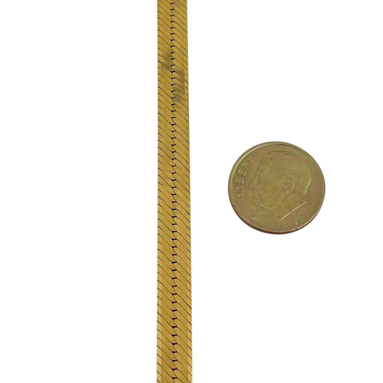 14k Karat Gelbgold Massivgewichtige, dicke Fischgrätengliederkette, Italien im Zustand „Gut“ in Guilford, CT
