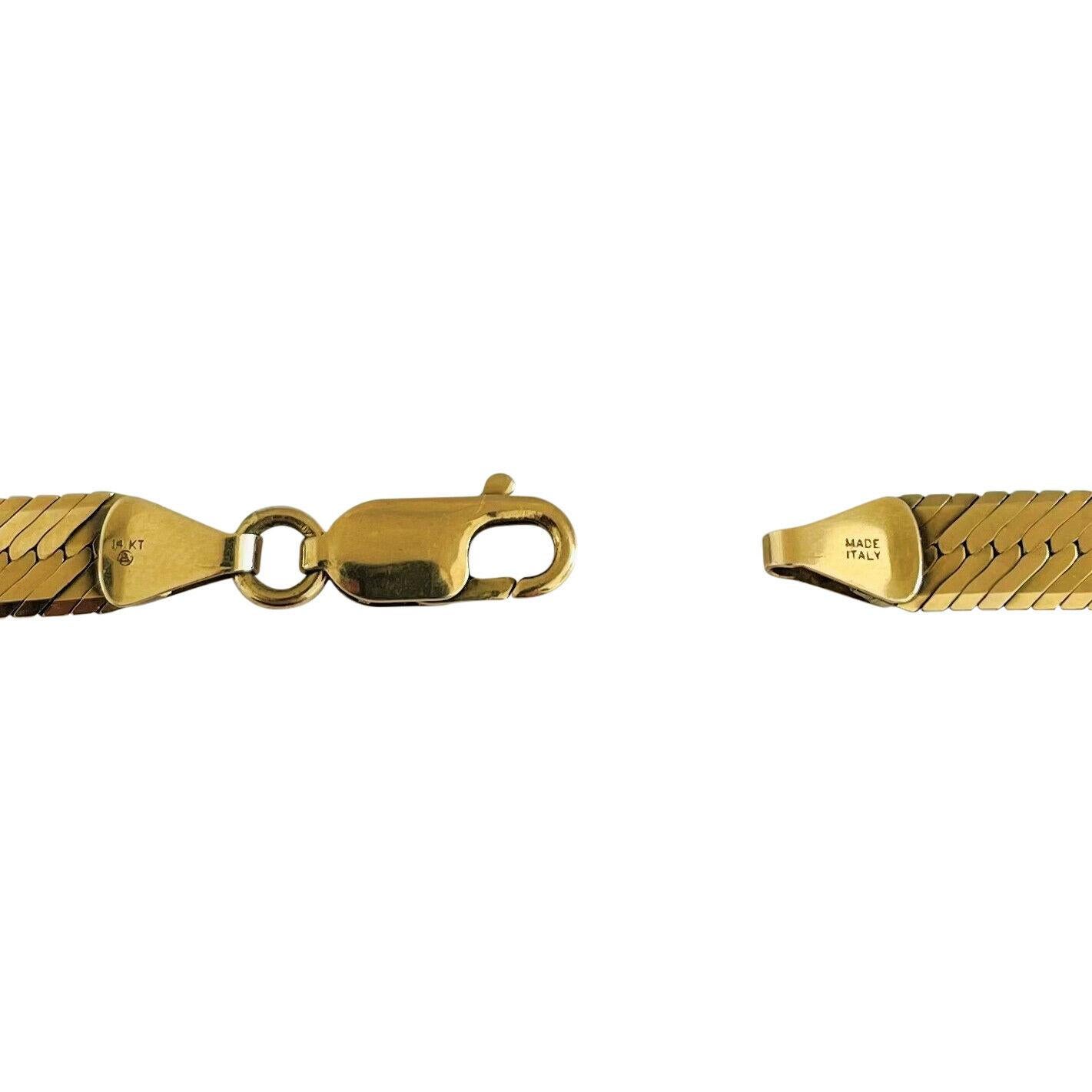 14k Karat Gelbgold Massivgewichtige, dicke Fischgr�ätengliederkette, Italien für Damen oder Herren