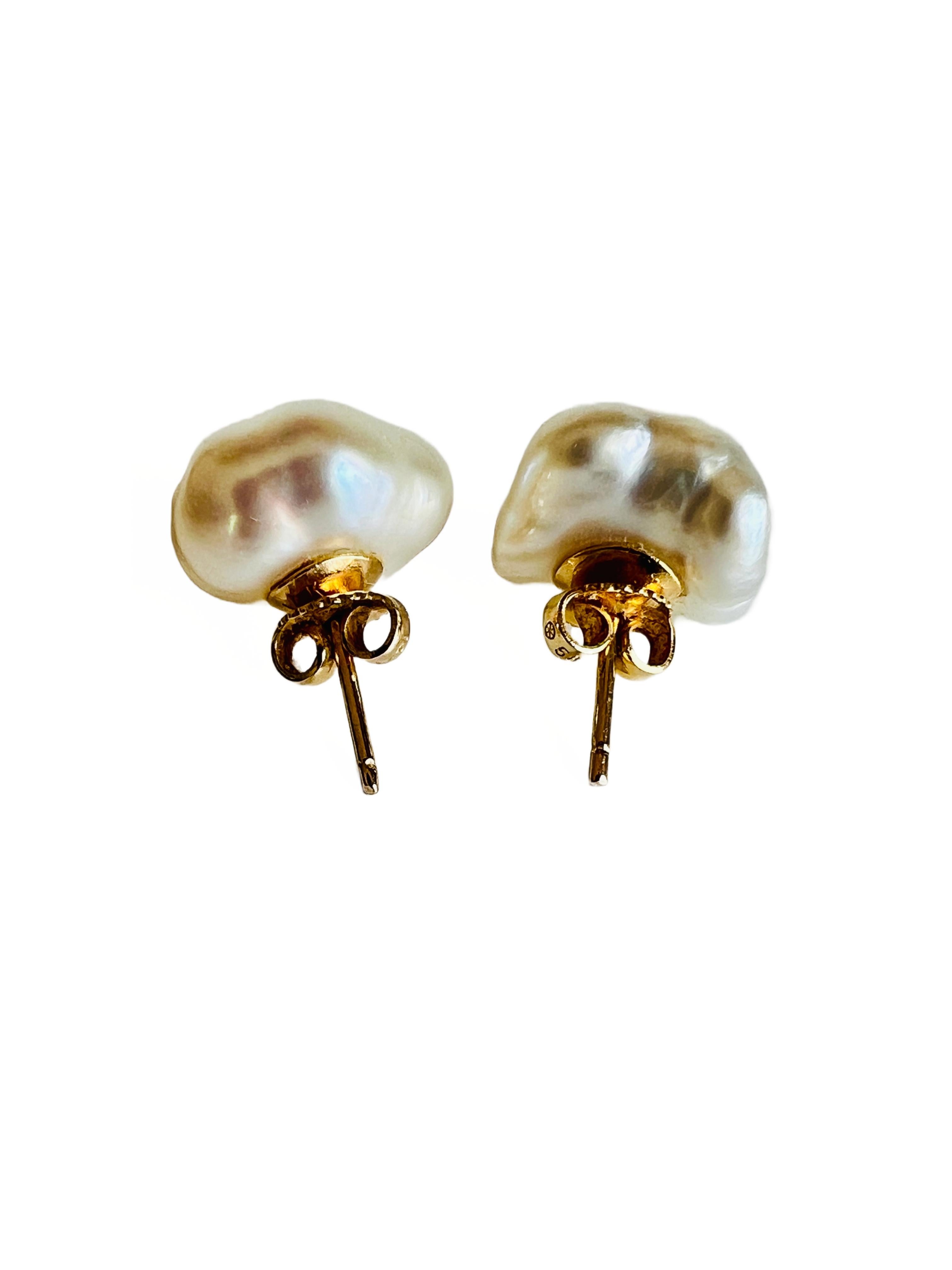 Boucles d'oreilles choker collier torsadé à 5 rangs Keishi perles de culture d'eau douce 14 carats en vente 2