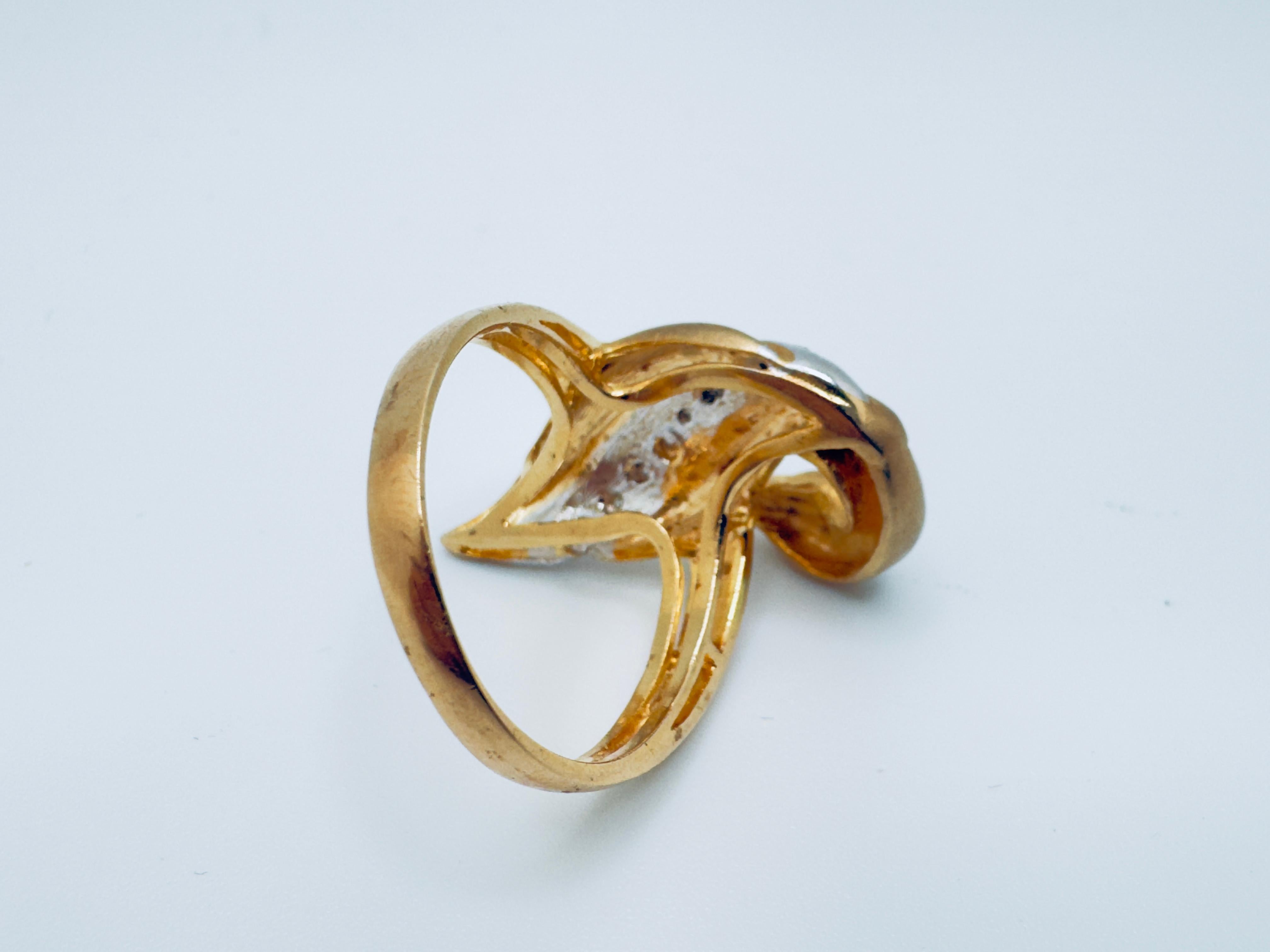 14k Ladies Diamond Swan Ring For Sale 1
