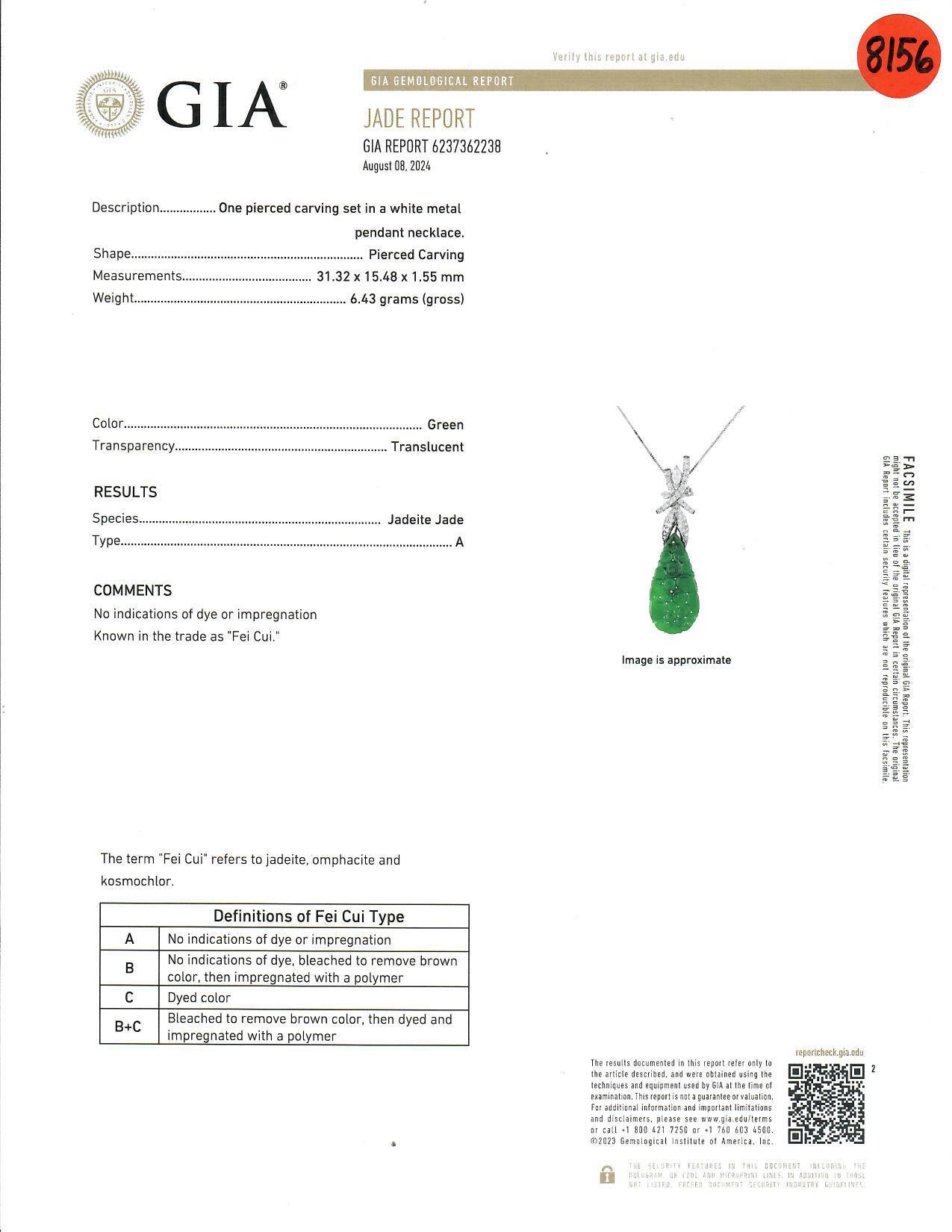 Collier à pendentifs en jadéite 14K pour dames Pour femmes en vente