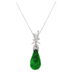 14K Ladies Jadeite Jade A Grade Pendant Necklace