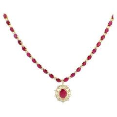14K Ladies Ruby Necklace