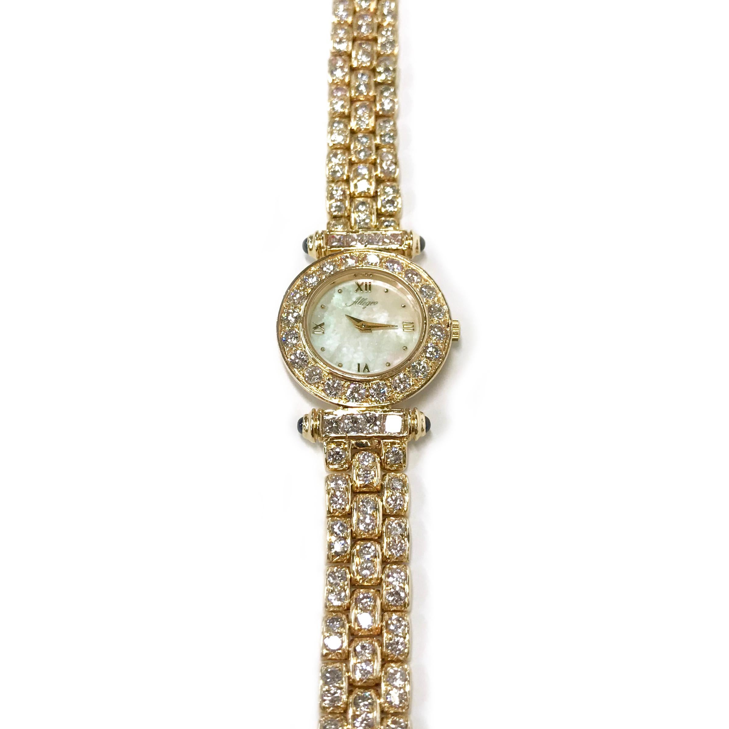14 Karat Ladies Vintage Allegro Diamond Watch For Sale at 1stDibs ...