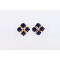 Boucles d'oreilles en lapis-lazuli 14k. Clous de lapis-lazuli bleu « GIFT square wrapped presents »