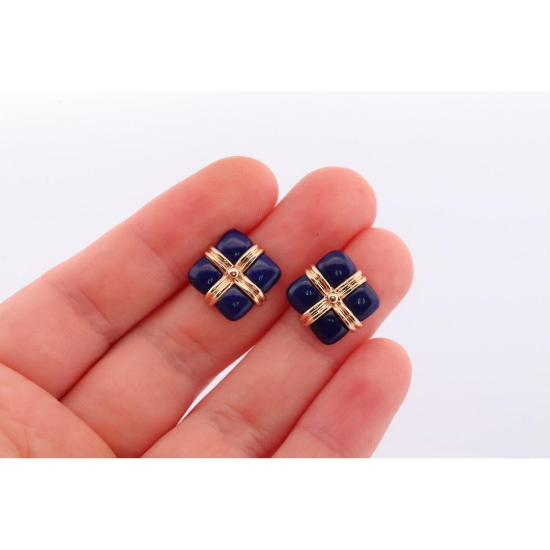 14k Lapislazuli-Ohrringe. GIFT square wrapped presents Blauer blauer Lapislazuli-Ohrstecker 5
