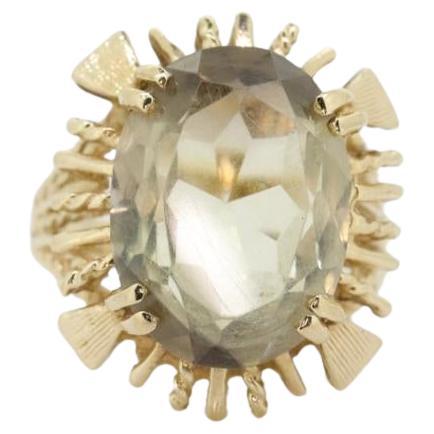 14k Large Oval GREEN Amethyst ring. 14k Large Light Green Amethyst Cocktail