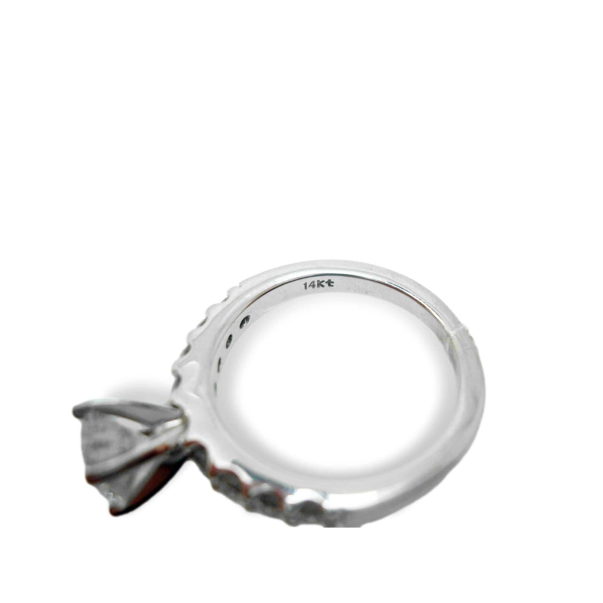 Anillo de Compromiso de Diamante Redondo de 14K Leo 1,14ct 1,64c en Bueno estado para la venta en Big Bend, WI