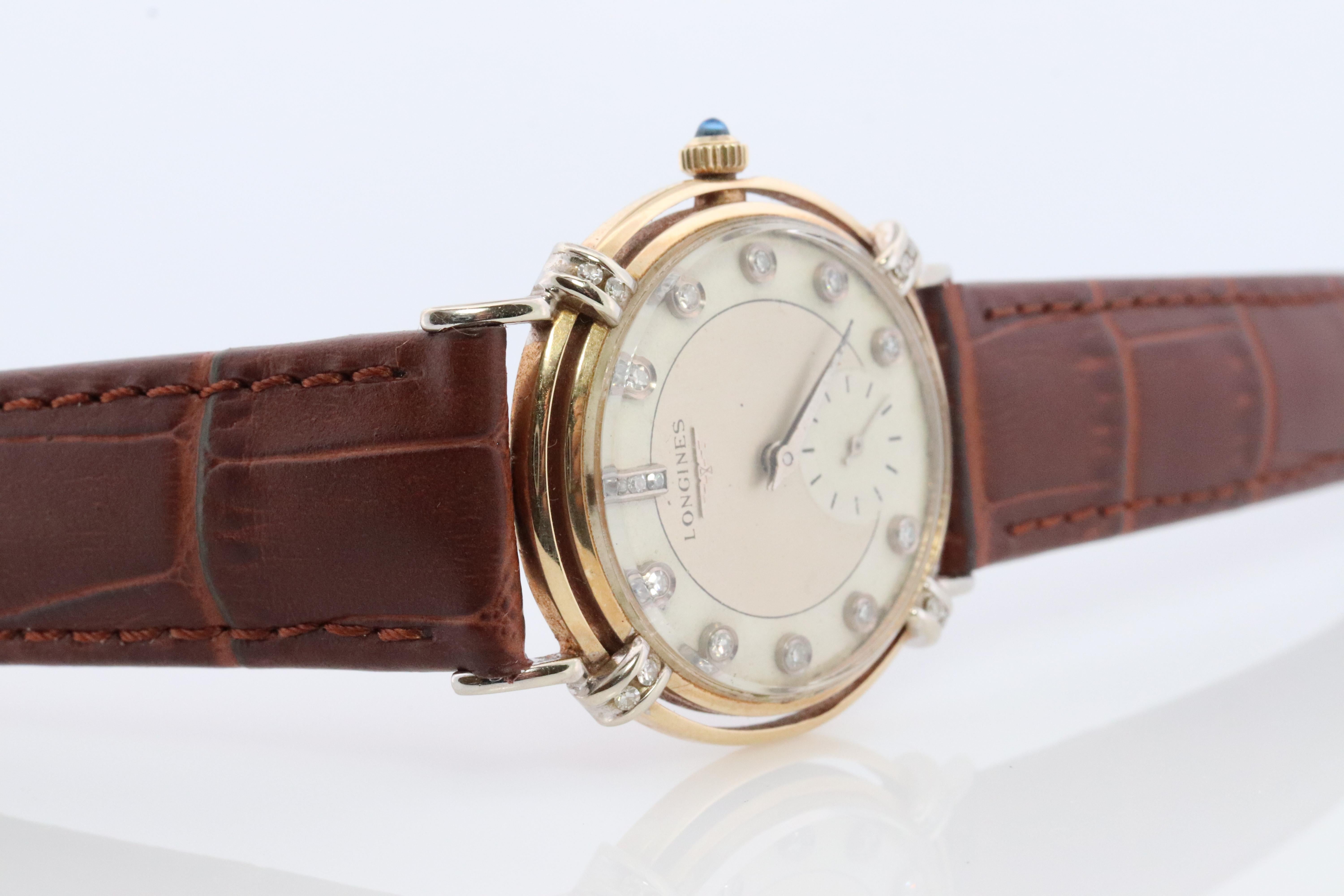 longines vintage mens diamond watches