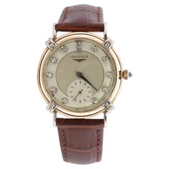 14k Longines Diamond Watch. Vintage 1950s LONGINES Mens Wristwatch 22L