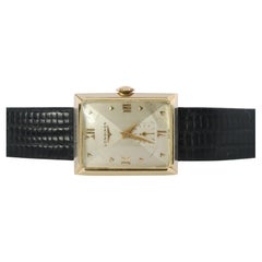 14k Longines Tank Watch. 1960s LONGINES Mens Wristwatch Manual Windup