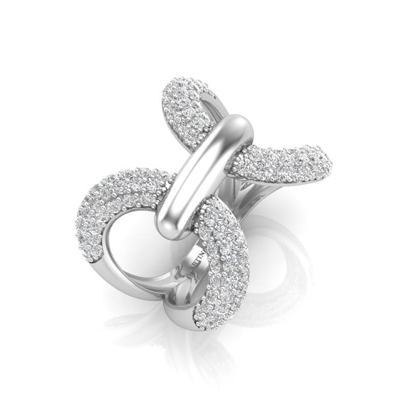 Contemporain Bague de luxe 14 carats à diamants papillon en vente