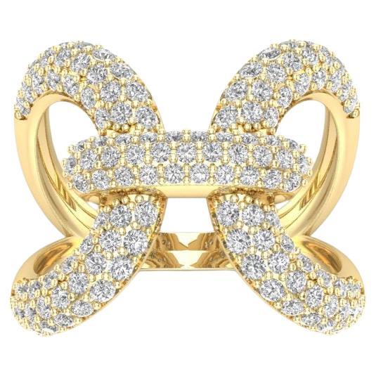 Bague Papillon 14K Luxe avec diamant en vente