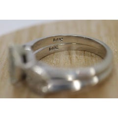 14k Marquise Diamond (0.49ctw) Wedding set. 14k white gold Bridal Set a diamond