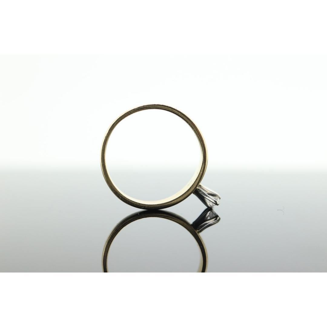 14k Marquise Diamant Solitär Ring . 14k Gelbgold Diamant Kleiner Verlobungsring im Angebot 2
