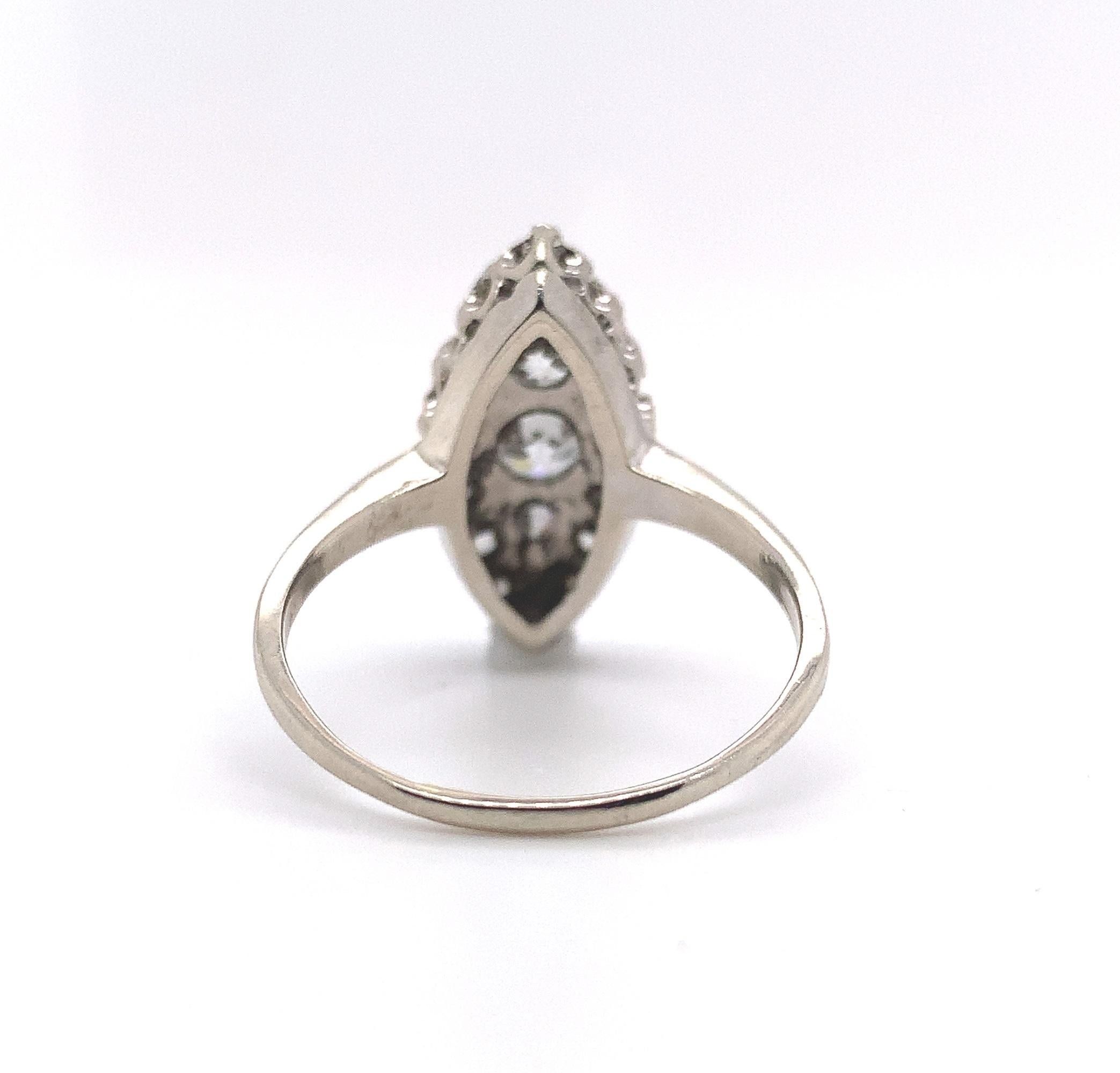 14 Karat Diamantring in Marquise-Form mit 1 Karat tw im Zustand „Gut“ im Angebot in Big Bend, WI