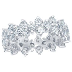 Bague d'éternité de style marquise en or 14 carats avec diamants de 3 carats