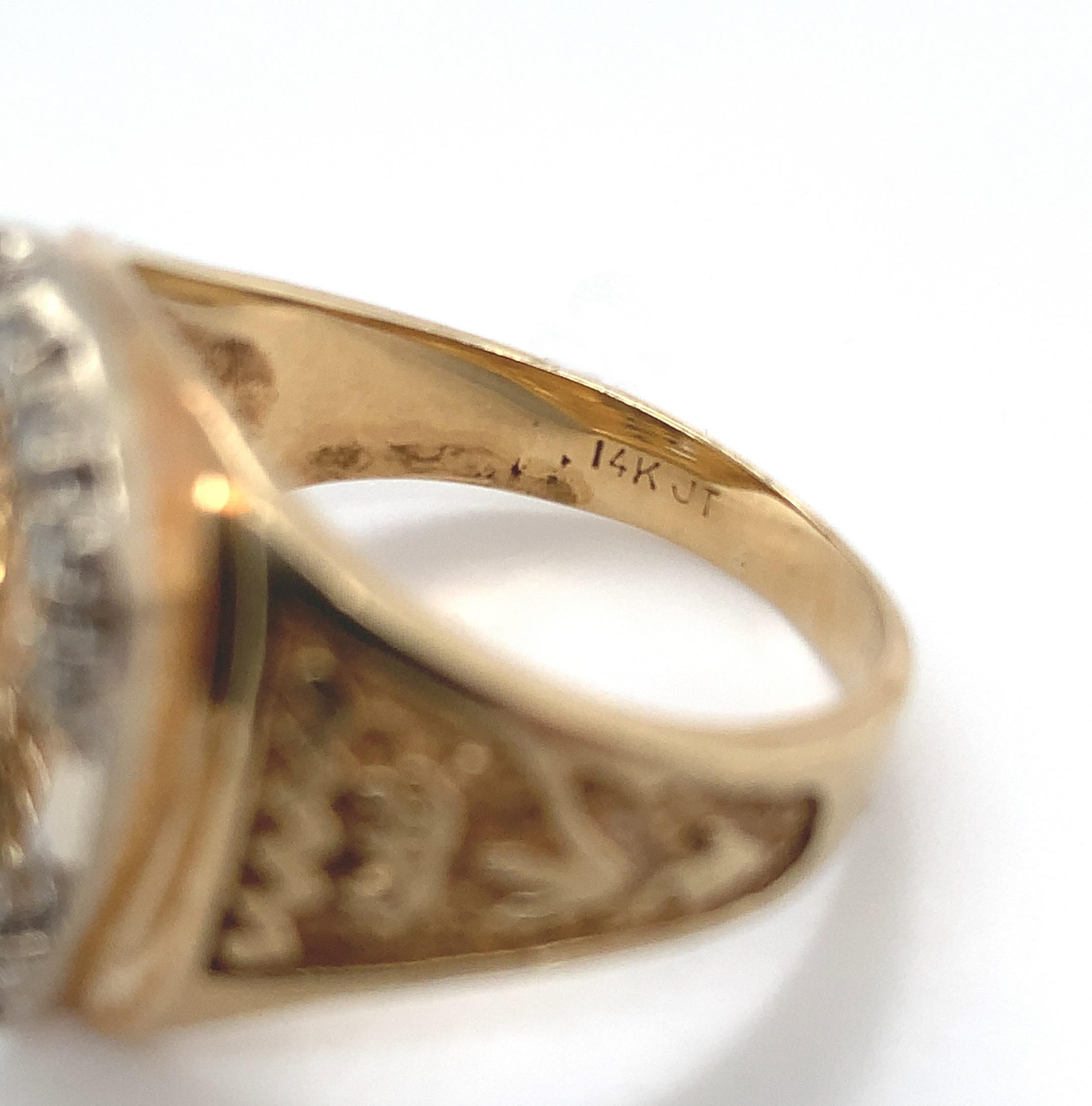 14K Herren Diamantring Pferd und Hufeisen mit Diamanten 3