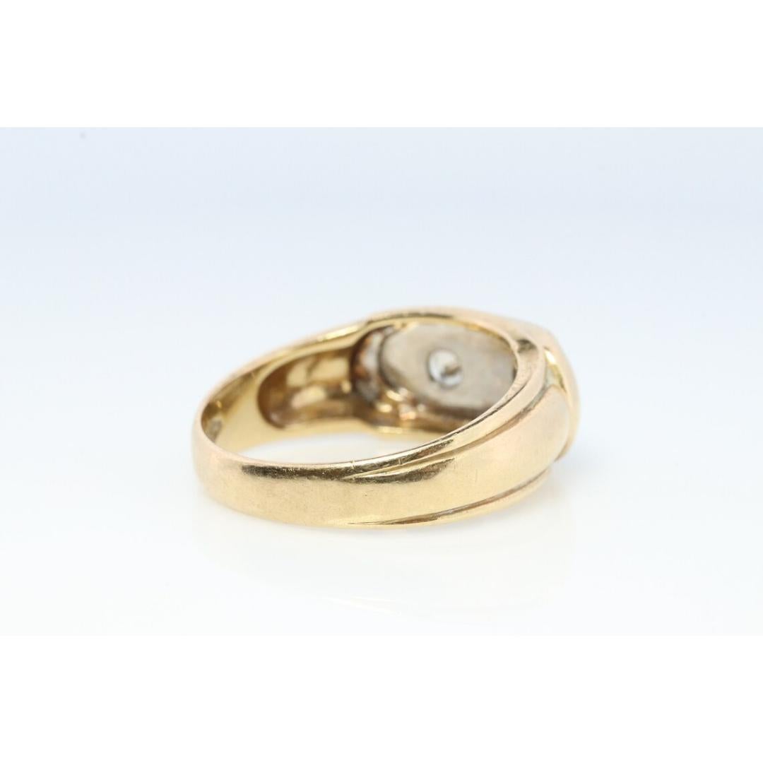 Bague pour hommes Twin XXX DIAMOND en or blanc 14k Signet lourd double diamant double en or blanc 14k en vente 1
