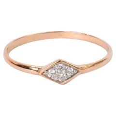 14k Micro Pave Diamond Ring Dainty Diamond Ring Trendy Diamond Ring