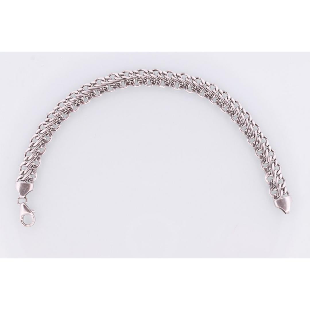 14k MILOR Double link Kettenarmband. 14k S Spezialität Gliederarmband ITALY. 2
