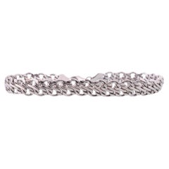 14k MILOR Double LINK Chain Bracelet. 14k S Specialty Link Bracelet ITALY.