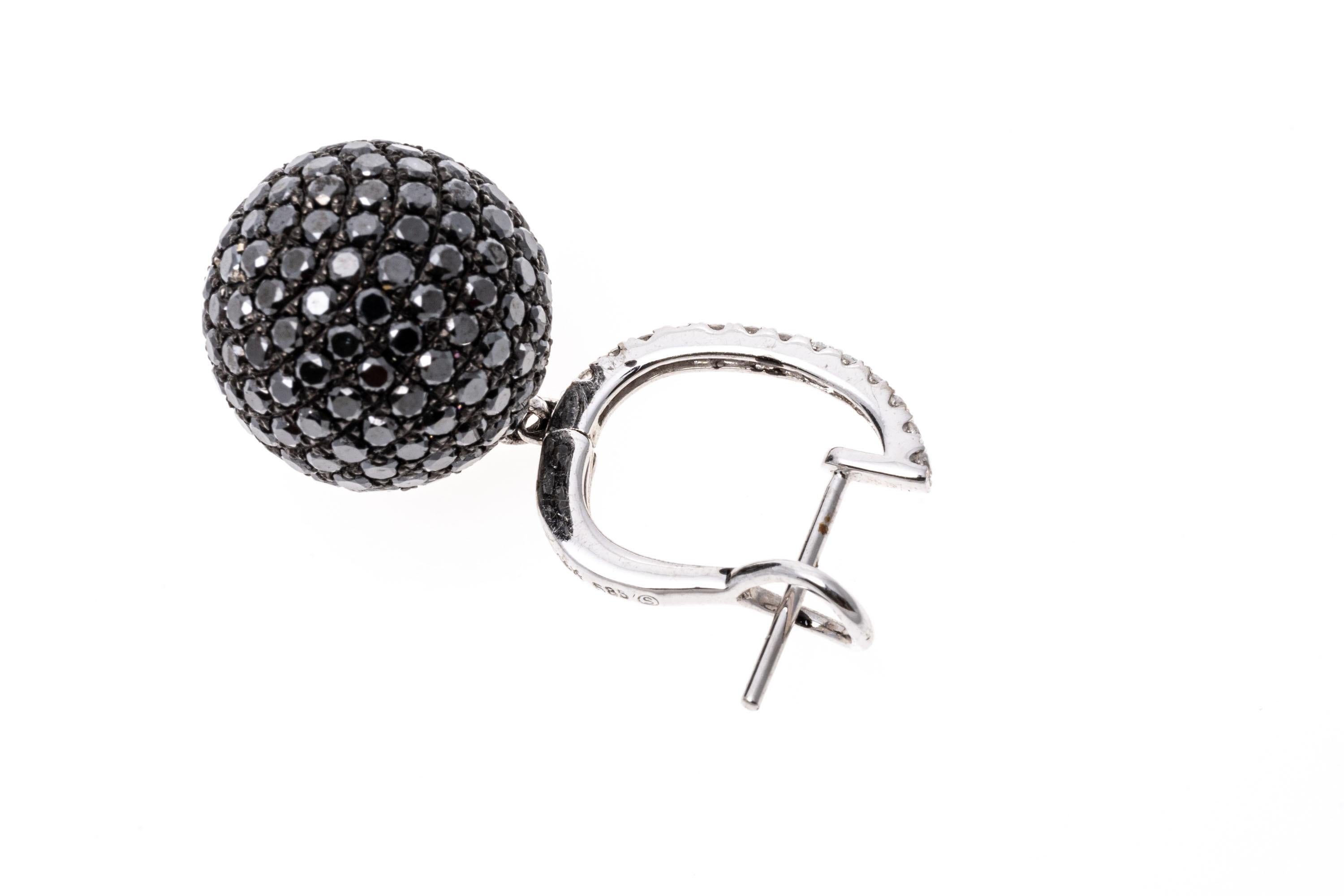black ball drop earrings
