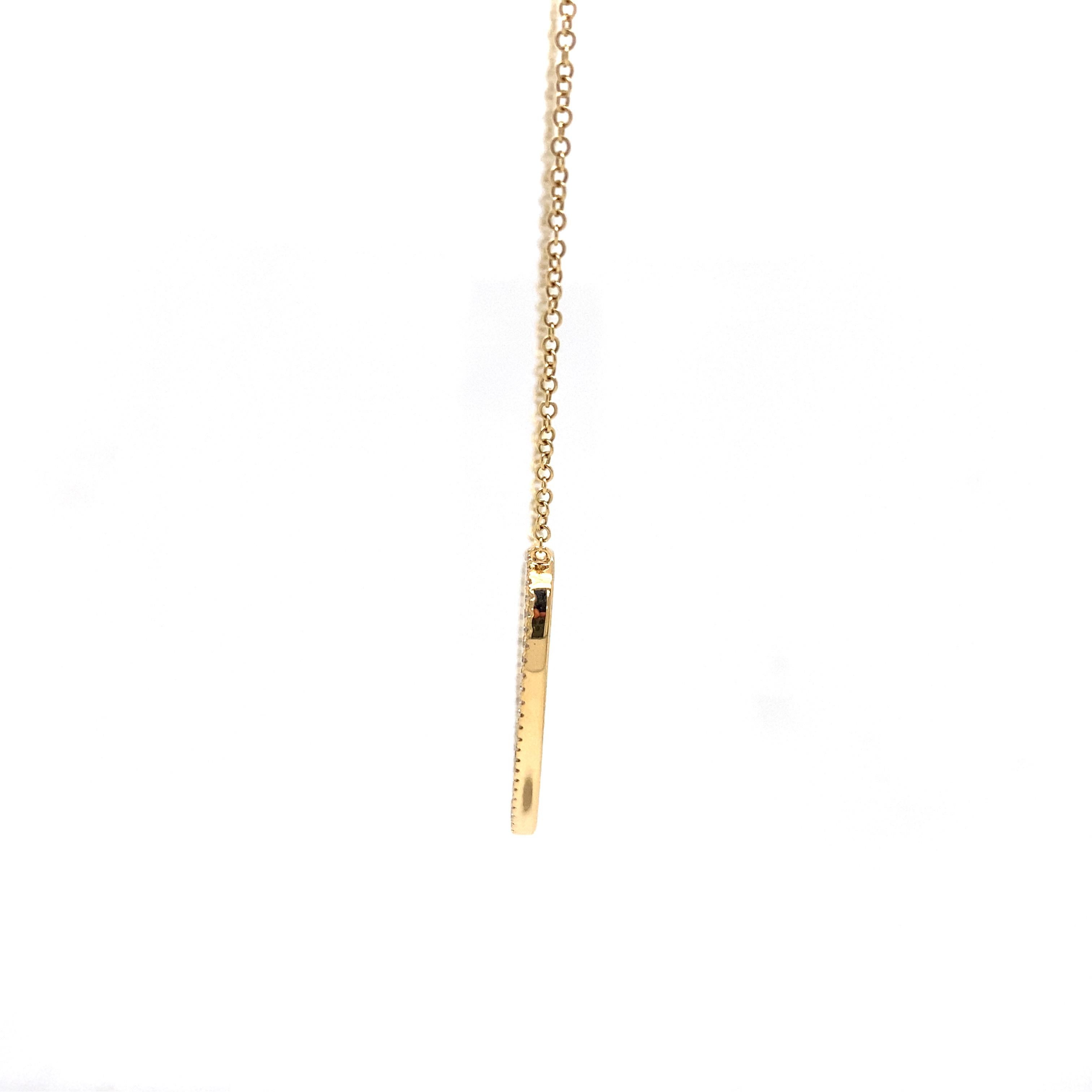 14k Perlmutt-Diamant-Herz-Anhänger-Halskette Gelbgold Damen im Angebot
