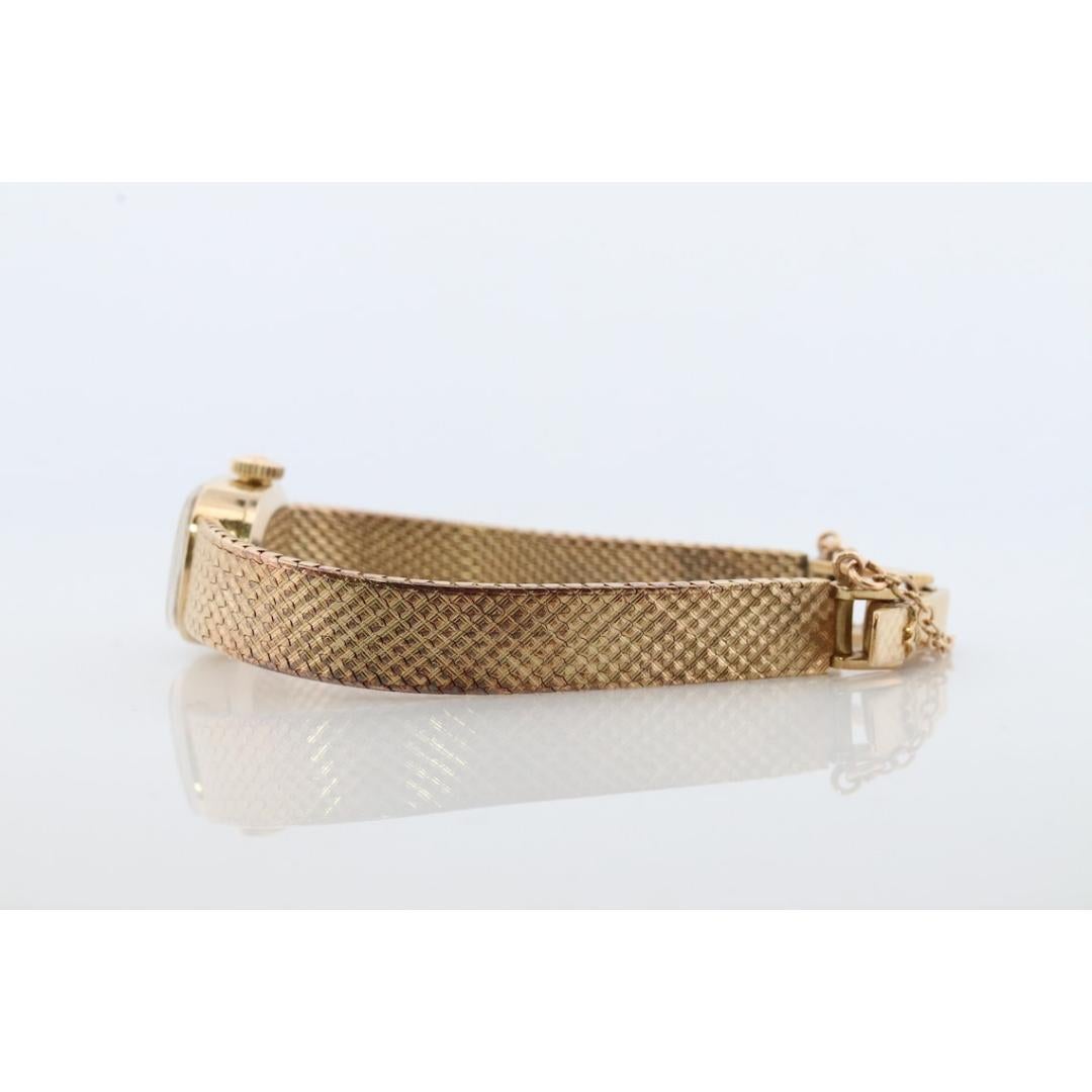 Women's 14k MOVADO Mechanical Watch. Movado Vintage Ladies watch with 14k Gold Mesh For Sale