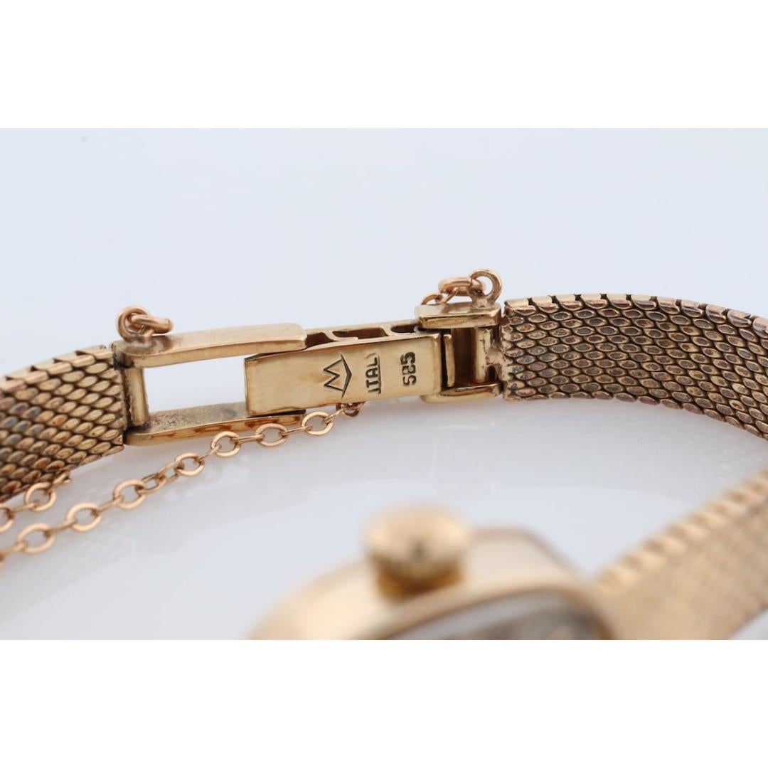 14k MOVADO Mechanical Watch. Movado Vintage Ladies watch with 14k Gold Mesh For Sale 2