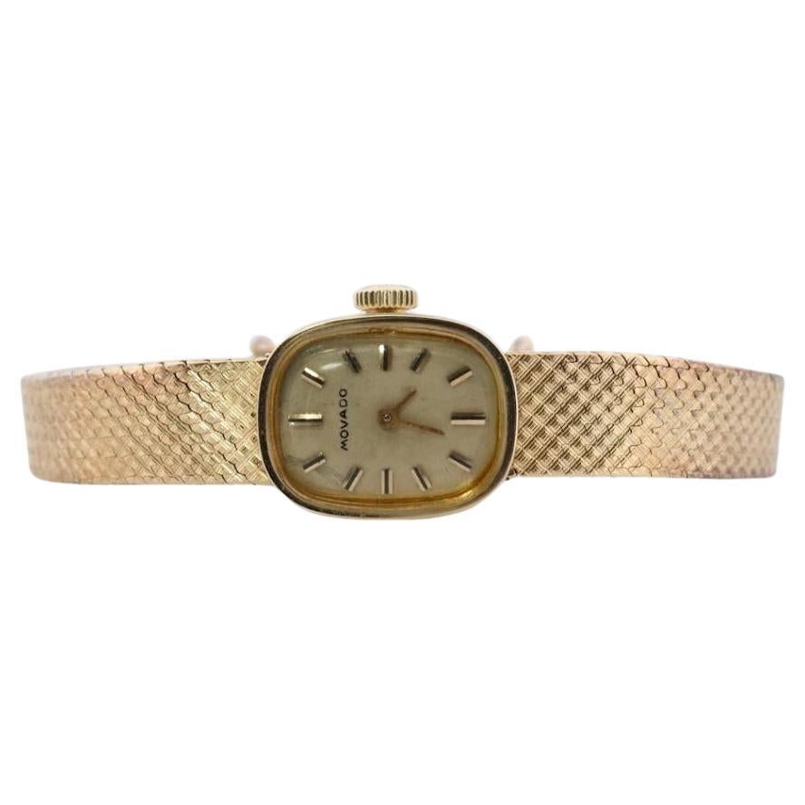 Montre mécanique Movado 14k. Montre Movado Vintage pour dames avec mailles en or 14k