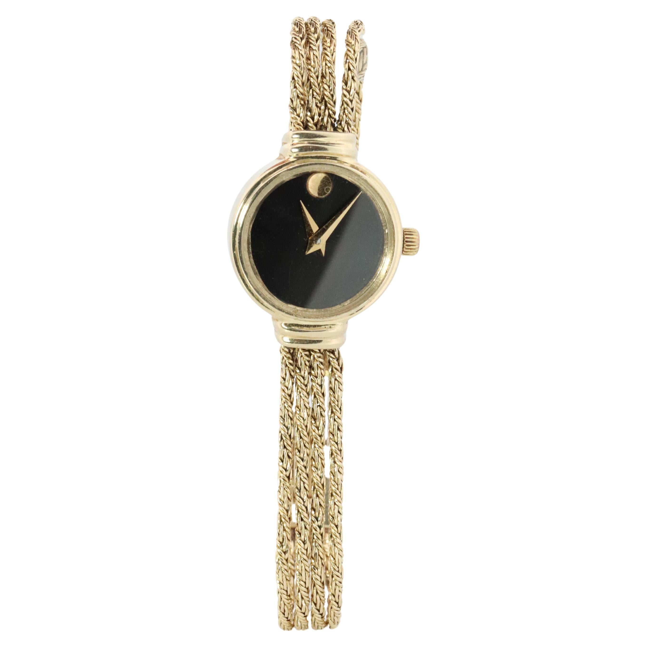 14k MOVADO Uhr. 14k Gelbgold Damen Movado Seil-Armbanduhr D43 Armbanduhr