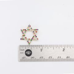 14k Multi Color Sapphire Star of David Natural Gemstones